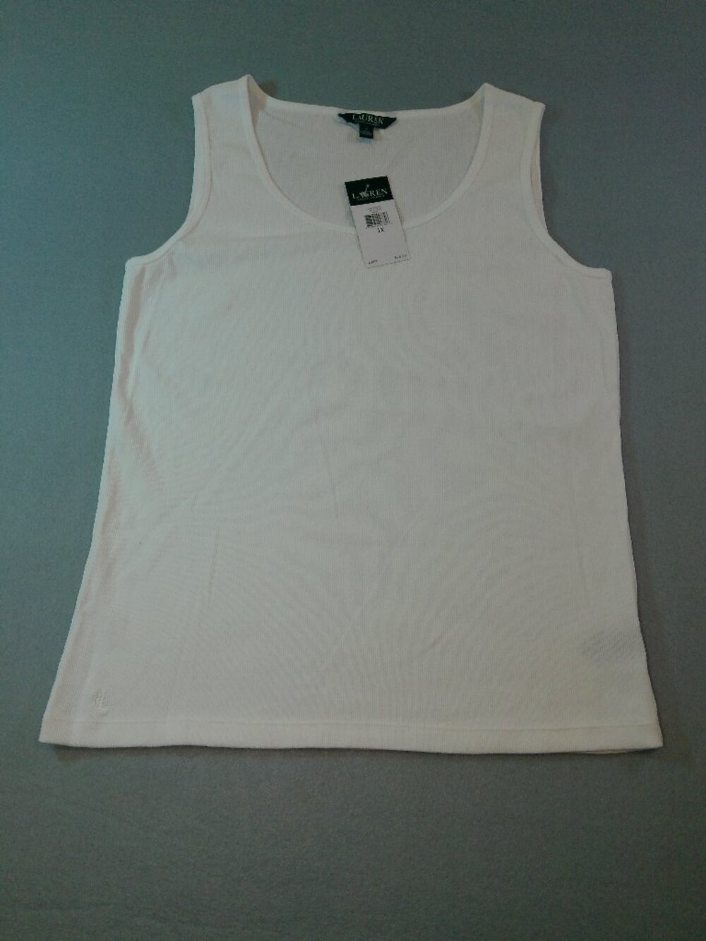 White Tank Top Ralph Lauren Sport Womens Fitted Size 1X